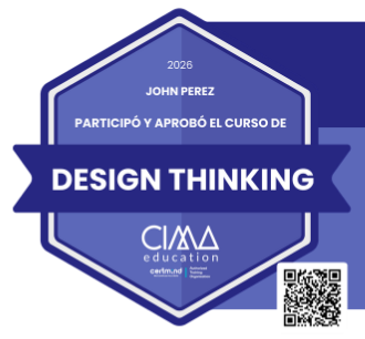 Insignia digital CIMA verificable en blockchain